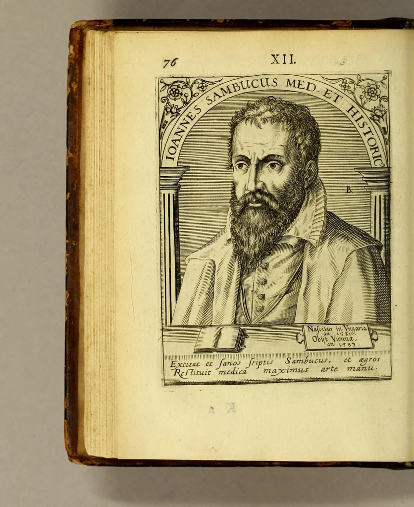 An illustration from Icones quinquaginta virorum illustrium doctrina & eruditione præstantium ad vivum effictæ, : cum eorum vitis, 1597, leaf 88