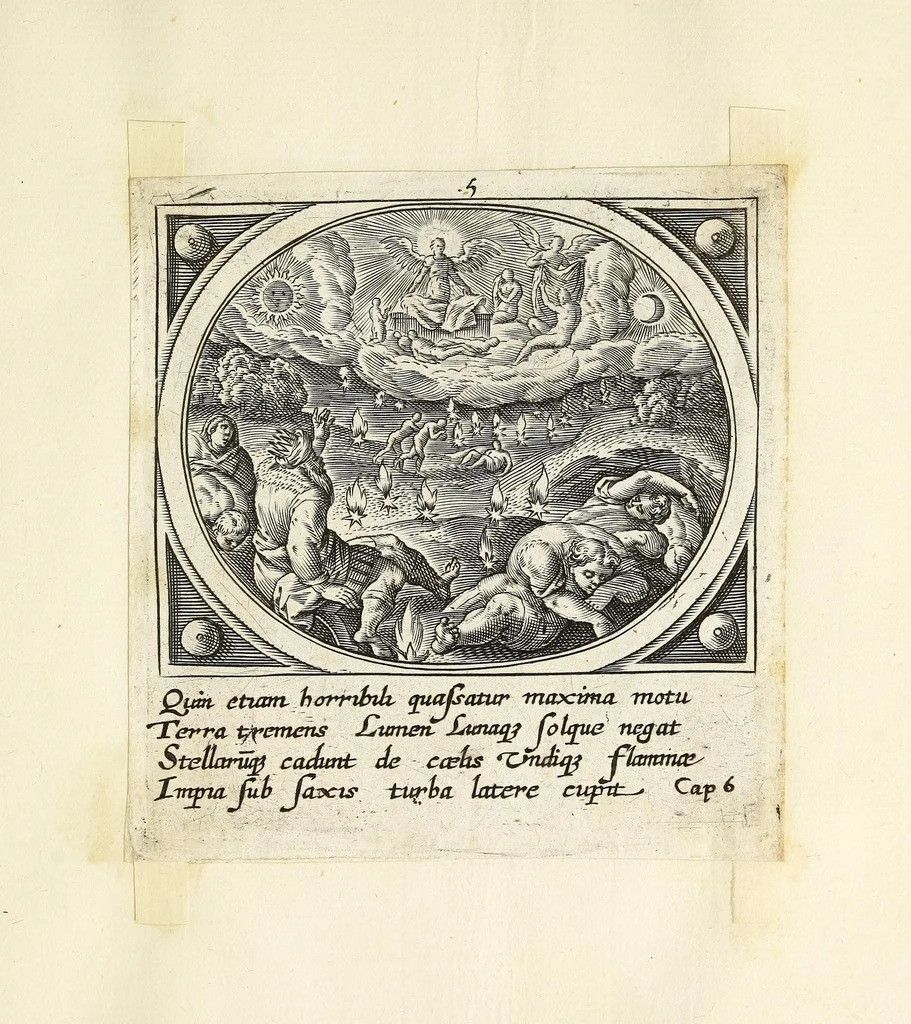 An illustration from Icones Revelationvm S. Iohs. Evangeliste in Pathmo, 1580, leaf 17