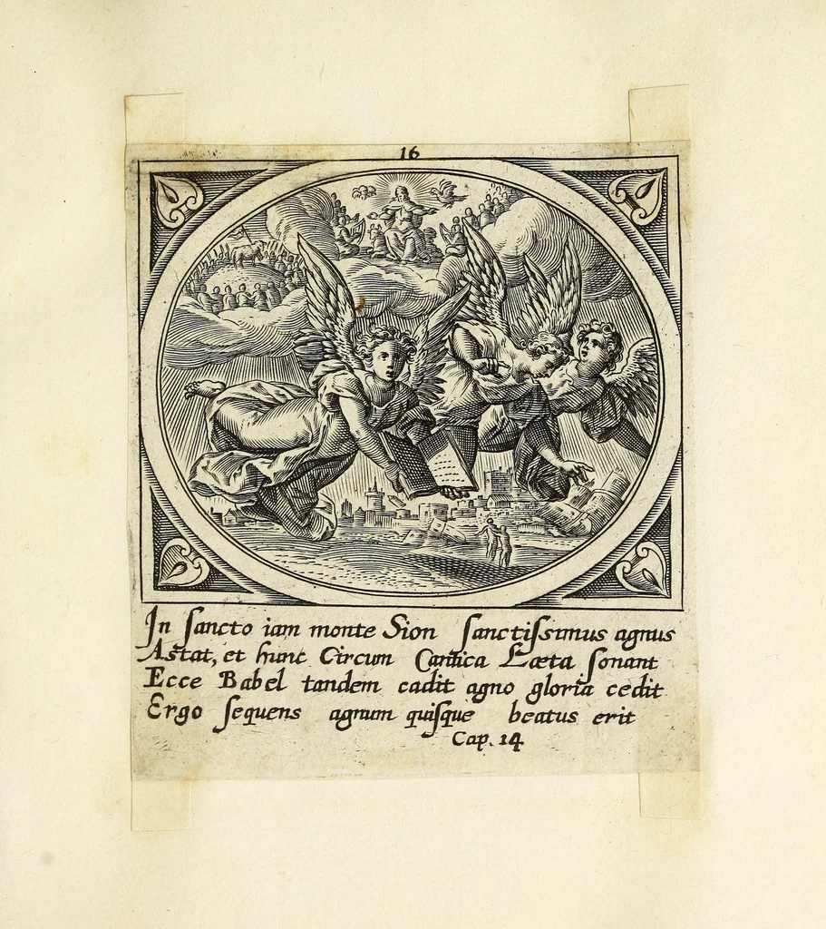 An illustration from Icones Revelationvm S. Iohs. Evangeliste in Pathmo, 1580, leaf 39