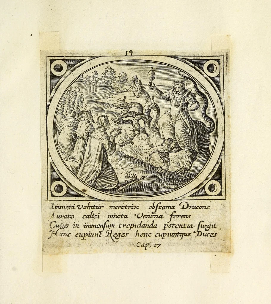 An illustration from Icones Revelationvm S. Iohs. Evangeliste in Pathmo, 1580, leaf 45