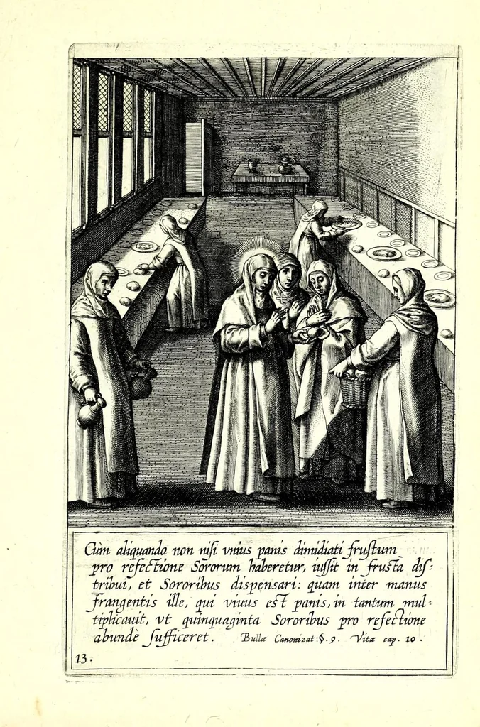 An illustration from Icones Sanctae Clarae B. Francisci Assisiatis primigeniae discipulae : vitam, miracula, mortem repraesentantes, leaf 37