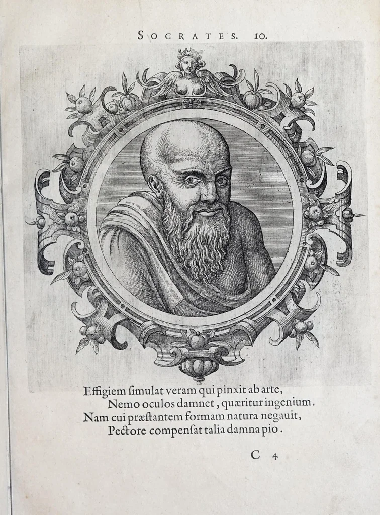 An illustration from Icones veterum aliquot, ac recentium medicorum, philosophorumque elegiolis suis editae, 1574, leaf 29