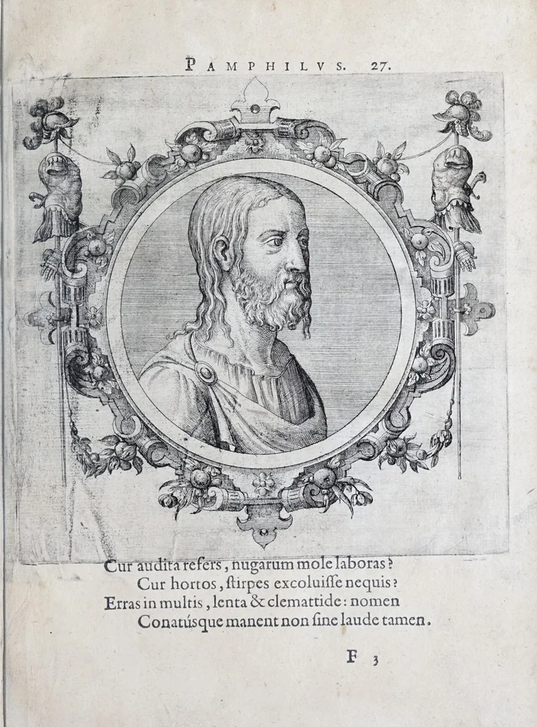 An illustration from Icones veterum aliquot, ac recentium medicorum, philosophorumque elegiolis suis editae, 1574, leaf 63