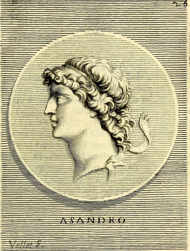 An illustration from Iconografia, cioè disegni d'imagini de famosissimi monarchi, regi, filosofi, poeti ed oratori dell'antichità, cauati, 1669, leaf 140