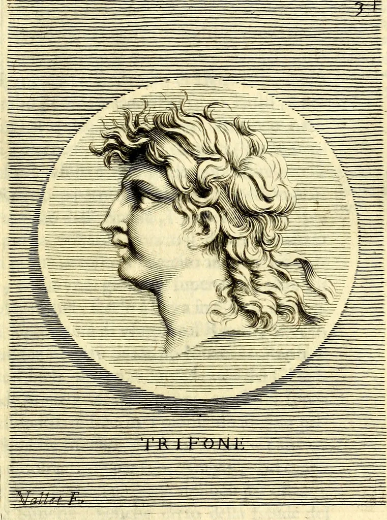 An illustration from Iconografia, cioè disegni d'imagini de famosissimi monarchi, regi, filosofi, poeti ed oratori dell'antichità, cauati, 1669, leaf 160