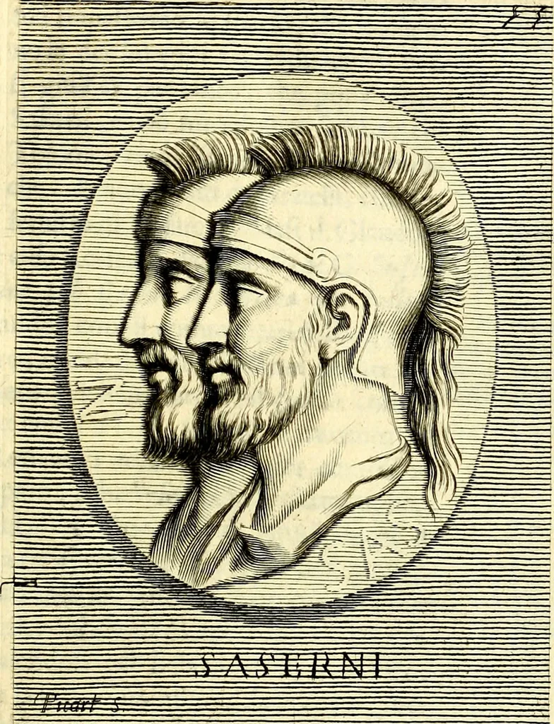 An illustration from Iconografia, cioè disegni d'imagini de famosissimi monarchi, regi, filosofi, poeti ed oratori dell'antichità, cauati, 1669, leaf 268