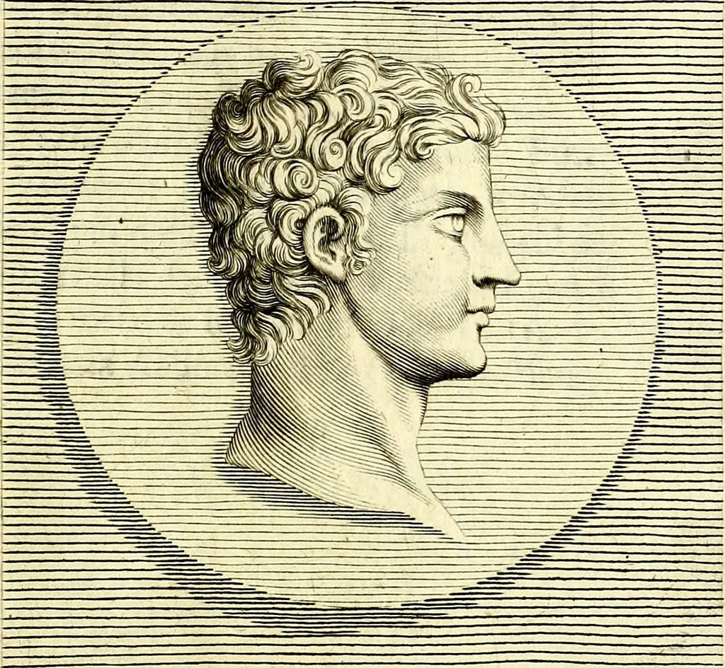 An illustration from Iconografia, cioè disegni d'imagini de famosissimi monarchi, regi, filosofi, poeti ed oratori dell'antichità, cauati, 1669, leaf 332