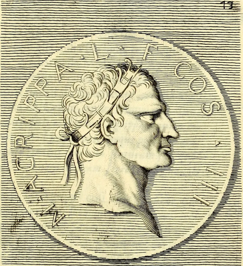 An illustration from Iconografia, cioè disegni d'imagini de famosissimi monarchi, regi, filosofi, poeti ed oratori dell'antichità, cauati, 1669, leaf 336