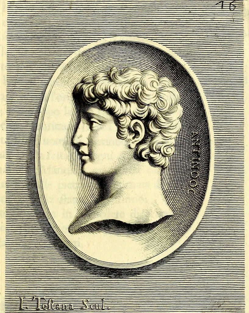 An illustration from Iconografia, cioè disegni d'imagini de famosissimi monarchi, regi, filosofi, poeti ed oratori dell'antichità, cauati, 1669, leaf 348
