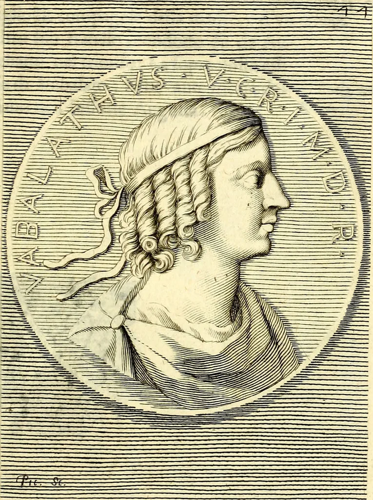 An illustration from Iconografia, cioè disegni d'imagini de famosissimi monarchi, regi, filosofi, poeti ed oratori dell'antichità, cauati, 1669, leaf 352