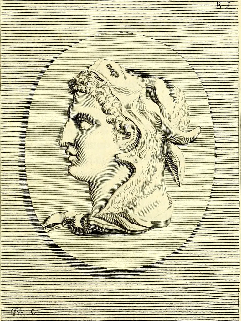 An illustration from Iconografia, cioè disegni d'imagini de famosissimi monarchi, regi, filosofi, poeti ed oratori dell'antichità, cauati, 1669, leaf 384