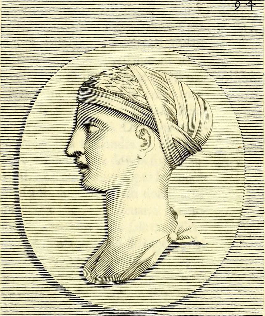 An illustration from Iconografia, cioè disegni d'imagini de famosissimi monarchi, regi, filosofi, poeti ed oratori dell'antichità, cauati, 1669, leaf 420