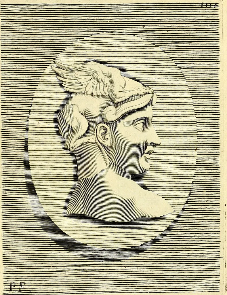 An illustration from Iconografia, cioè disegni d'imagini de famosissimi monarchi, regi, filosofi, poeti ed oratori dell'antichità, cauati, 1669, leaf 468