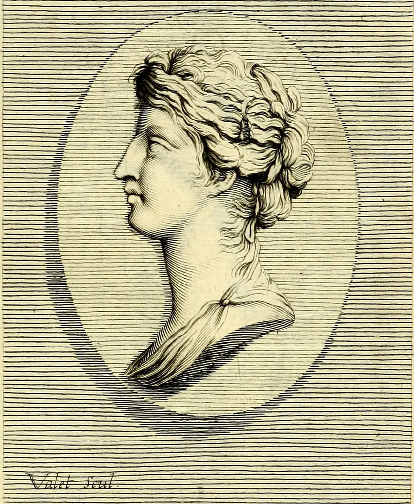 An illustration from Iconografia, cioè disegni d'imagini de famosissimi monarchi, regi, filosofi, poeti ed oratori dell'antichità, cauati, 1669, leaf 472
