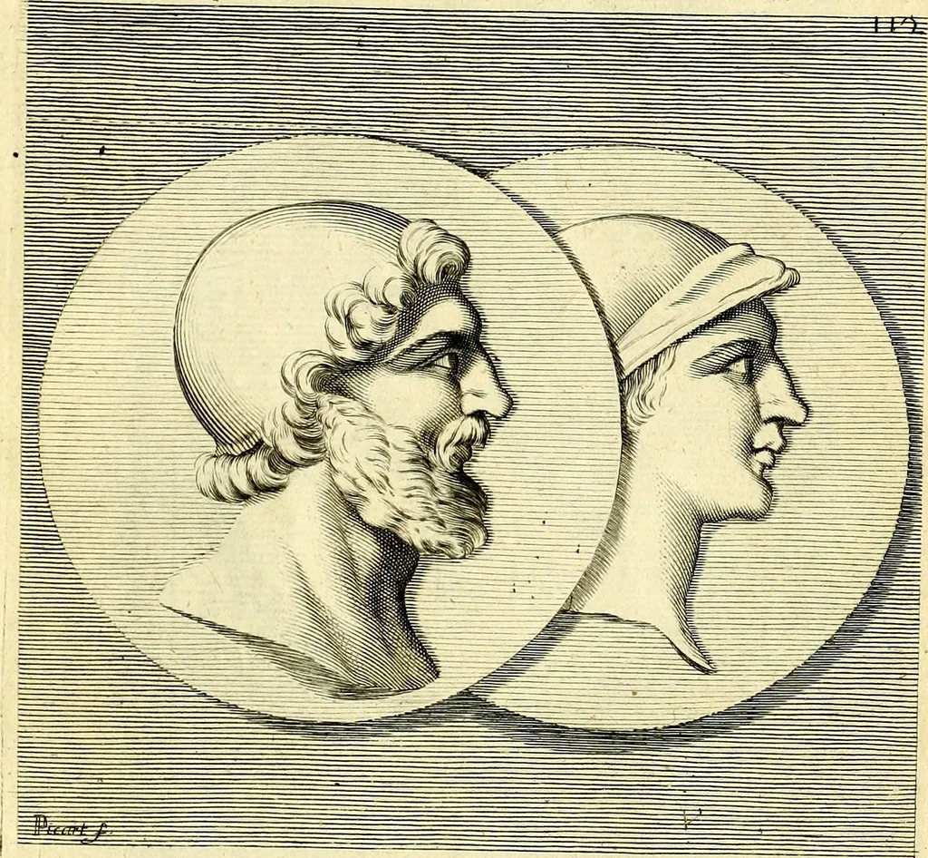 An illustration from Iconografia, cioè disegni d'imagini de famosissimi monarchi, regi, filosofi, poeti ed oratori dell'antichità, cauati, 1669, leaf 478