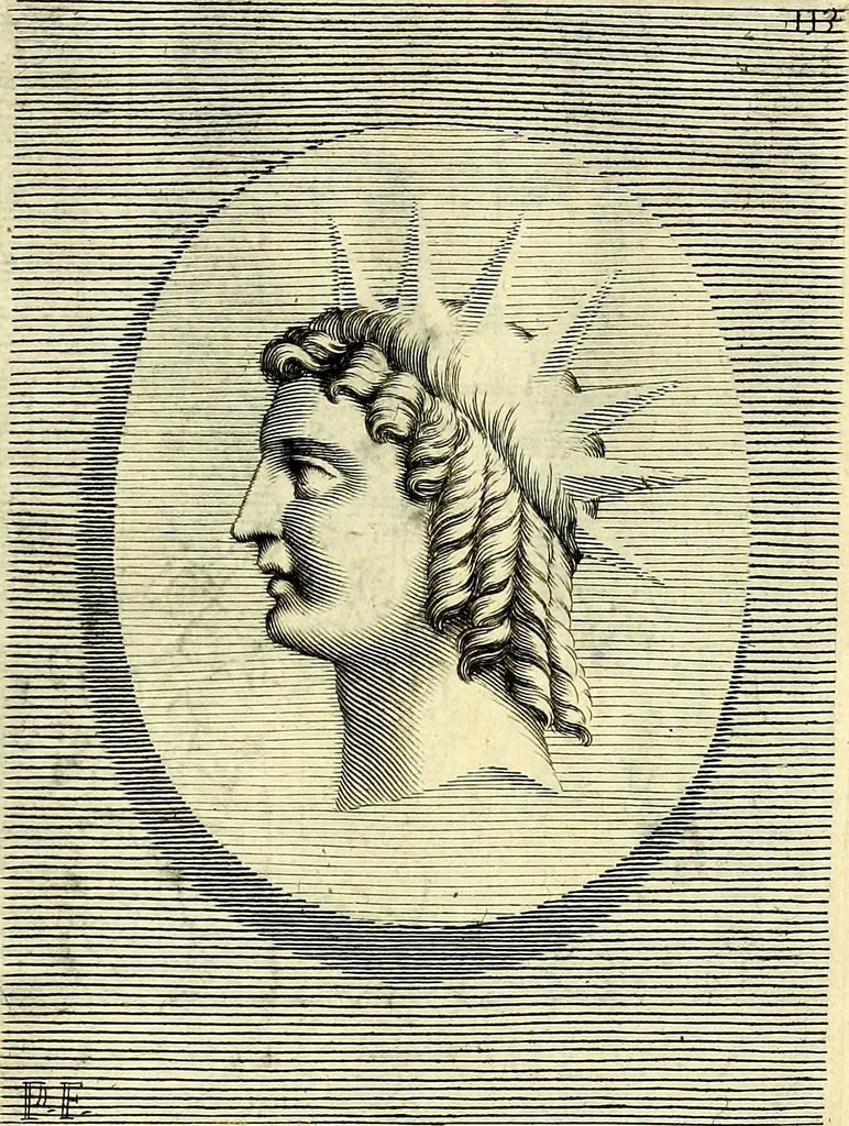An illustration from Iconografia, cioè disegni d'imagini de famosissimi monarchi, regi, filosofi, poeti ed oratori dell'antichità, cauati, 1669, leaf 480