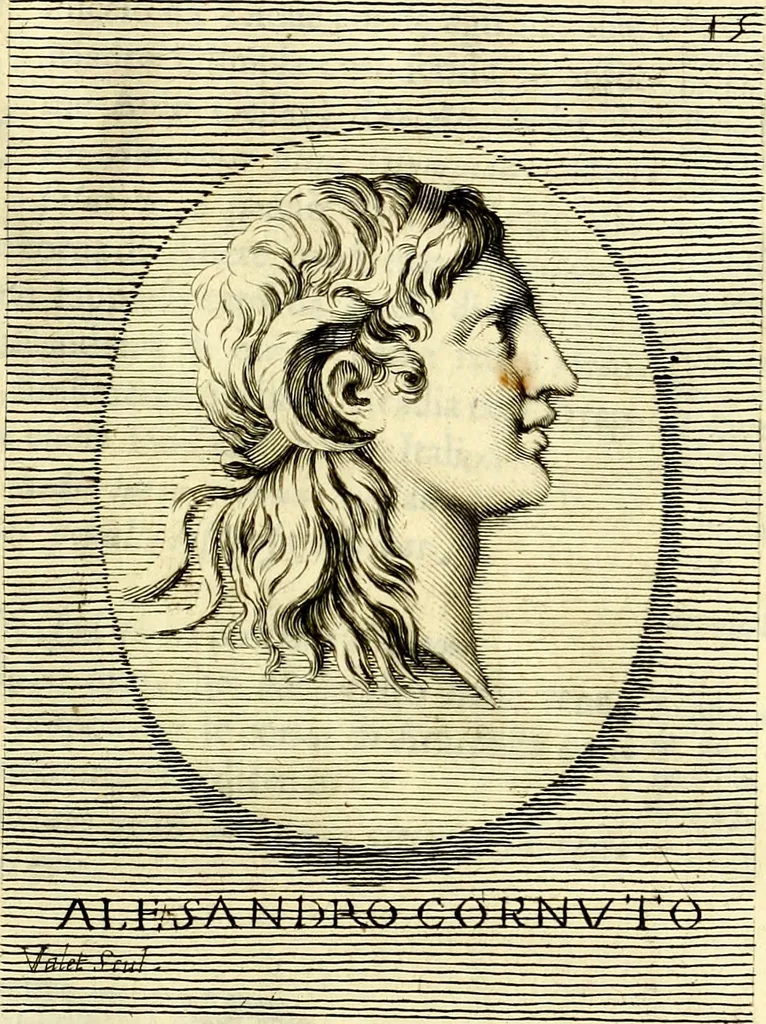 An illustration from Iconografia, cioè disegni d'imagini de famosissimi monarchi, regi, filosofi, poeti ed oratori dell'antichità, cauati, 1669, leaf 90