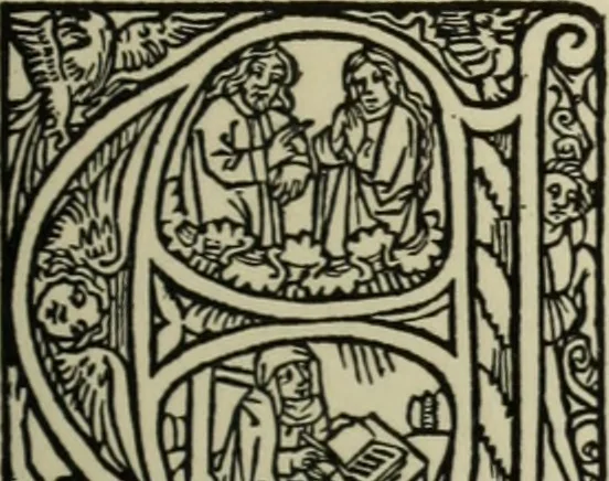 An illustration from Iconographia Birgittina typographica, 1915, leaf 102