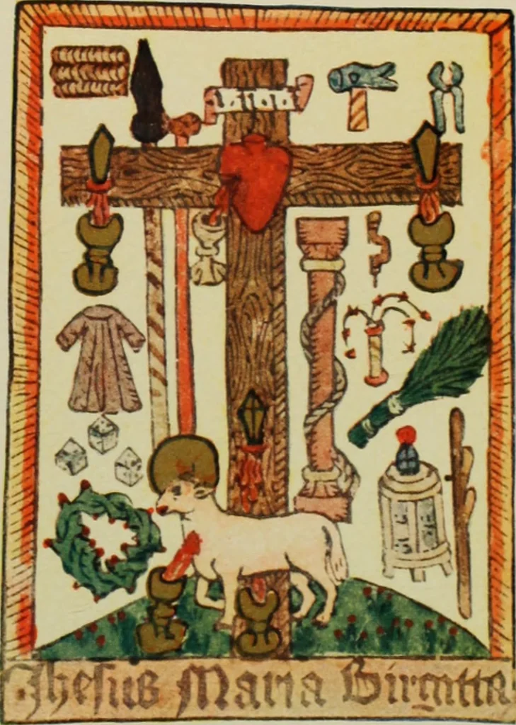 An illustration from Iconographia Birgittina typographica, 1915, leaf 108