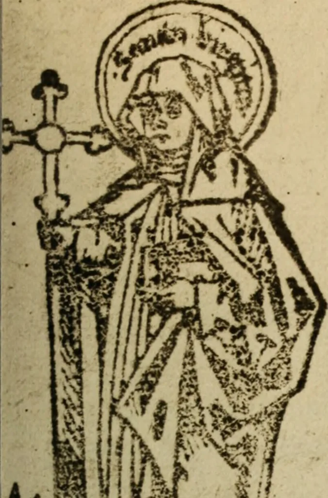 An illustration from Iconographia Birgittina typographica, 1915, leaf 26
