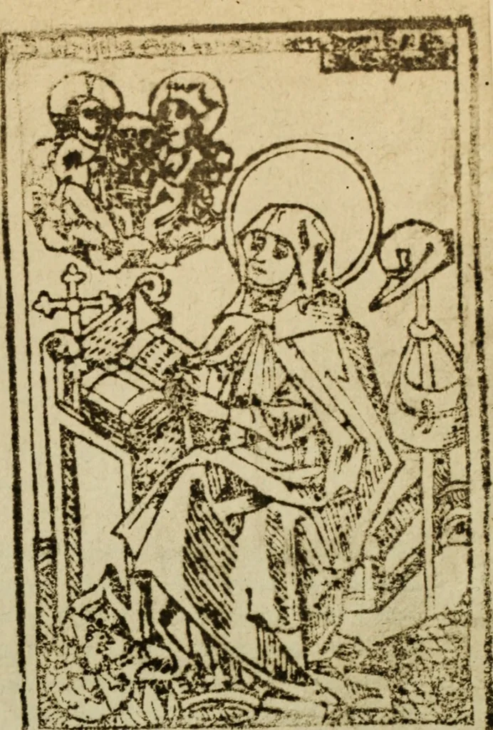 An illustration from Iconographia Birgittina typographica, 1915, leaf 26