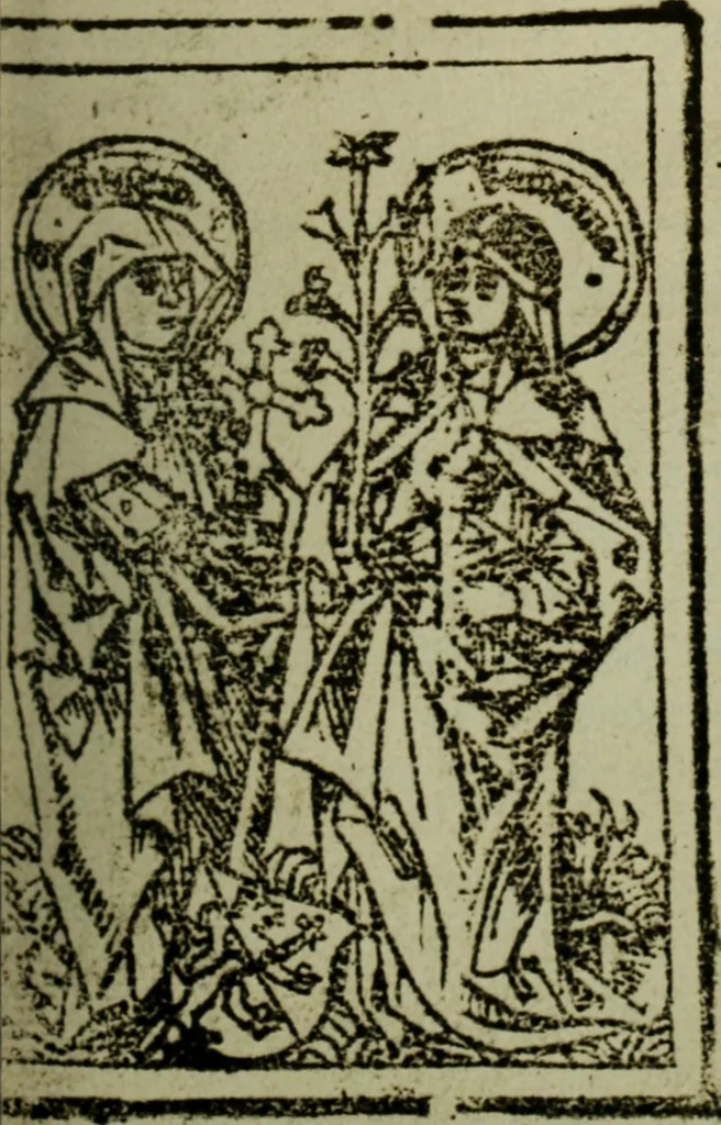 An illustration from Iconographia Birgittina typographica, 1915, leaf 26