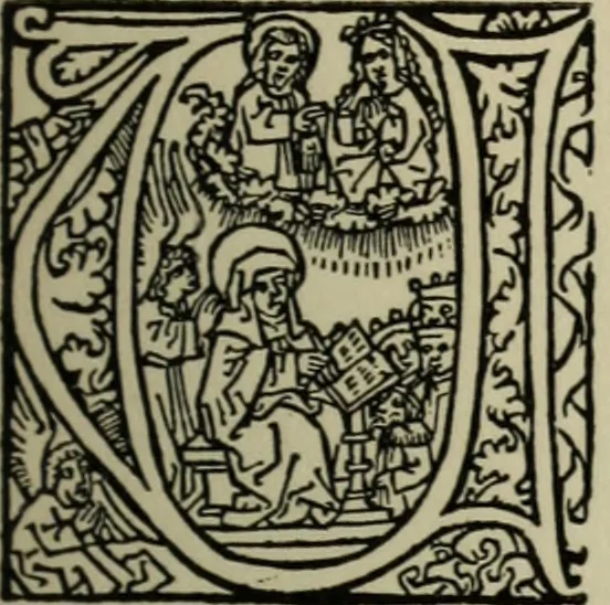 An illustration from Iconographia Birgittina typographica, 1915, leaf 32