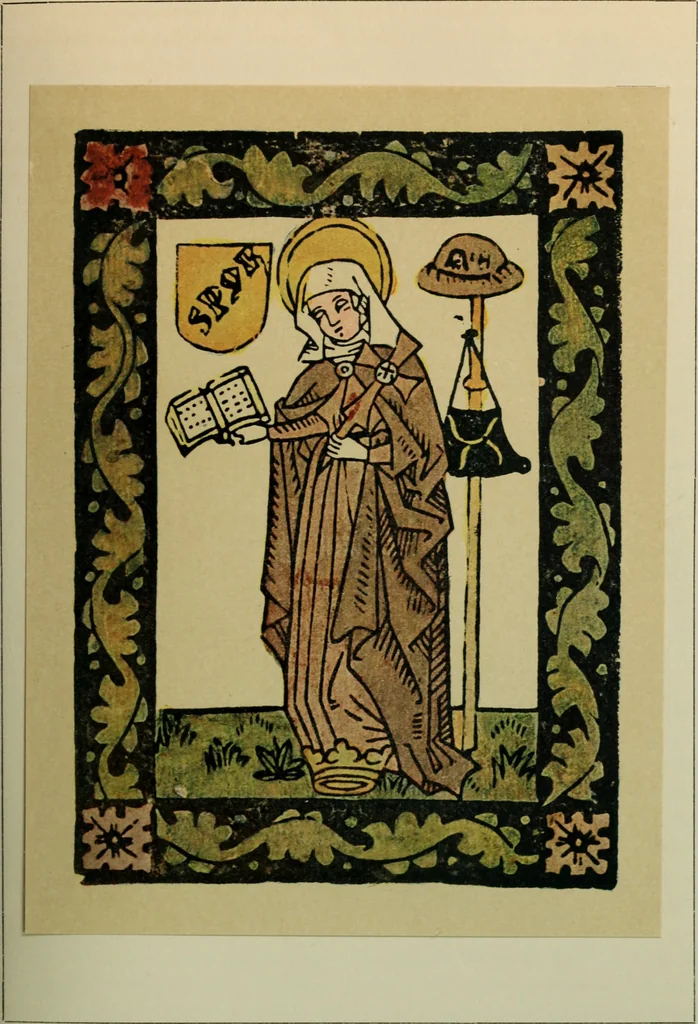 An illustration from Iconographia Birgittina typographica, 1915, leaf 50