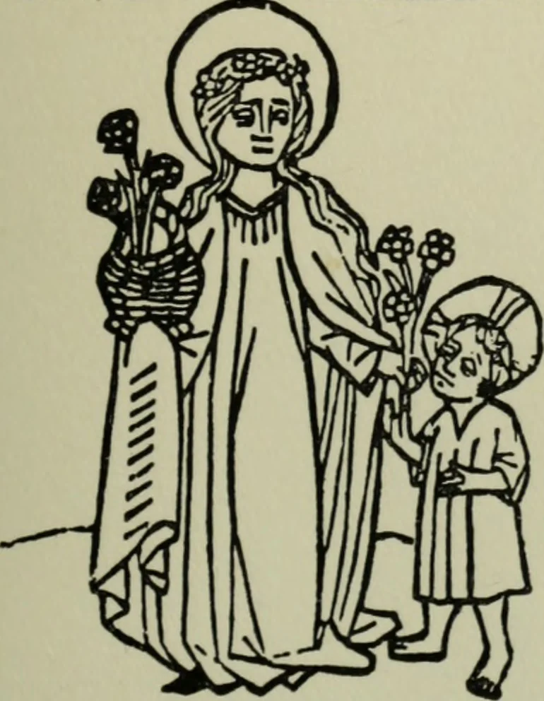 An illustration from Iconographia Birgittina typographica, 1915, leaf 60