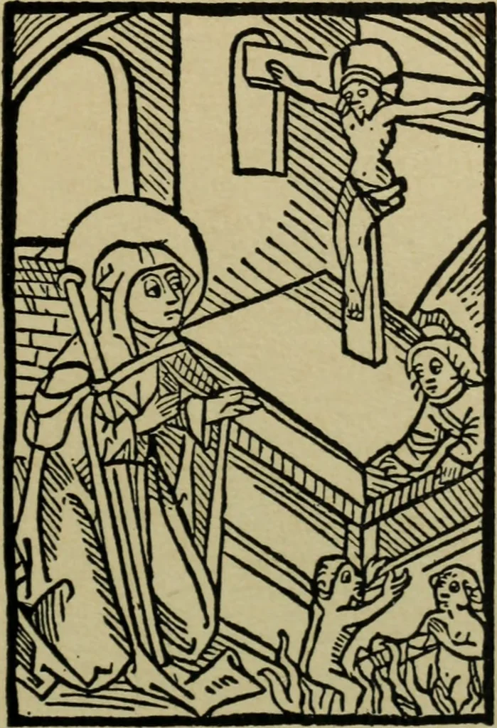 An illustration from Iconographia Birgittina typographica, 1915, leaf 70