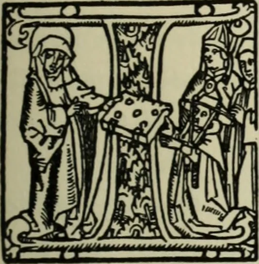 An illustration from Iconographia Birgittina typographica, 1915, leaf 80