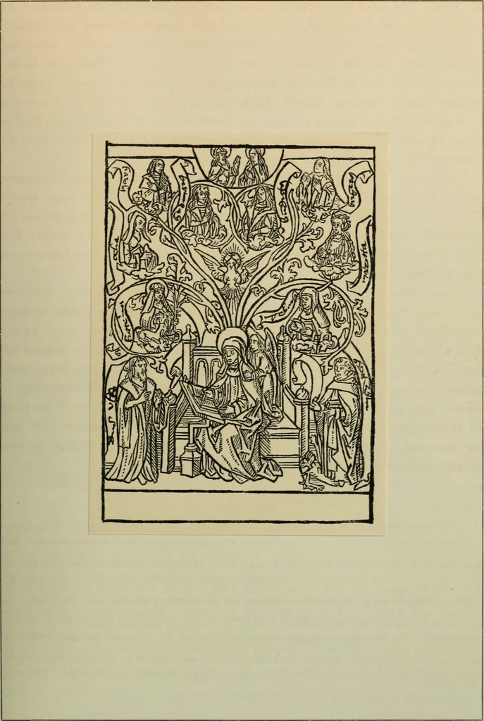 An illustration from Iconographia Birgittina typographica, 1915, leaf 82
