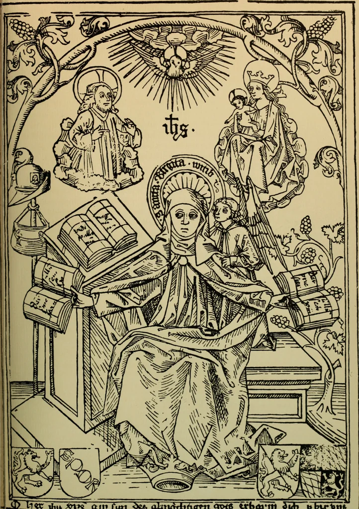 An illustration from Iconographia Birgittina typographica, 1915, leaf 92