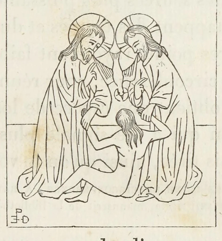 An illustration from Iconographie chrétienne. Histoire de Dieu, 1843, leaf 43