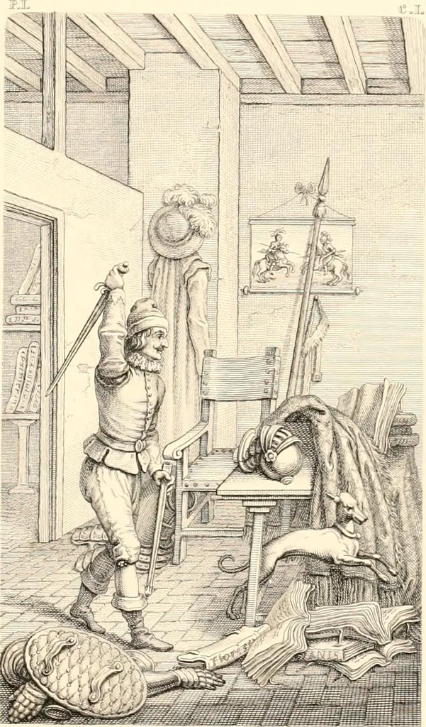 An illustration from An iconography of Don Quixote. 1605-1895, 1895, leaf 222