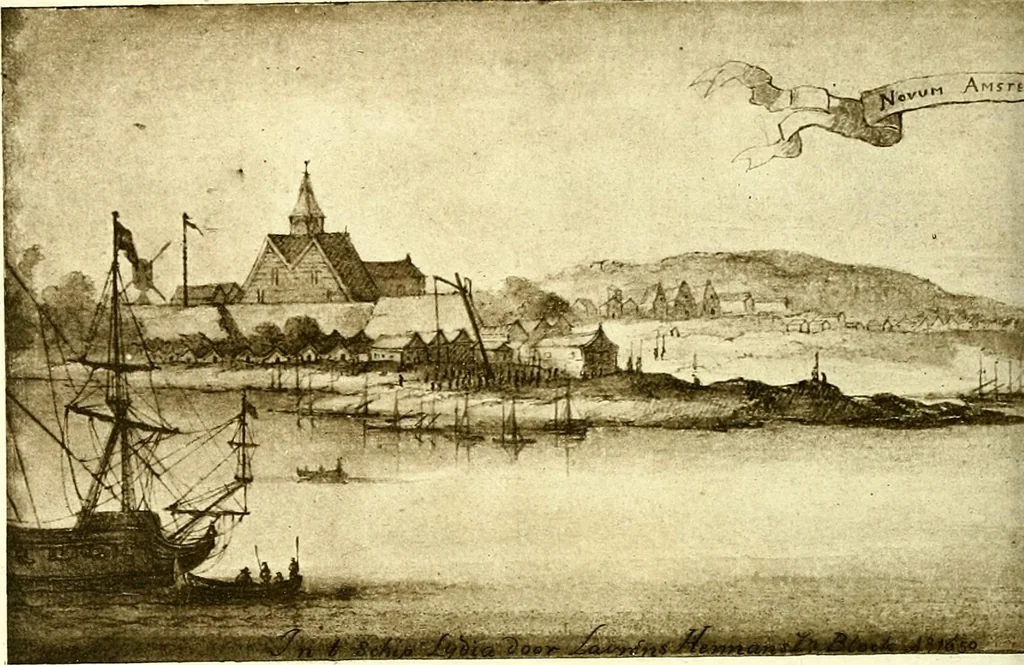 An illustration from The iconography of Manhattan Island, 1498-1909 : compiled from original sources and illustrated by photo-intaglio reproductions of important maps, plans, views, and documents in public and private collections, 1915, leaf 187