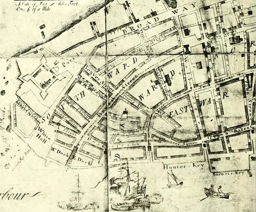 An illustration from The iconography of Manhattan Island, 1498-1909 : compiled from original sources and illustrated by photo-intaglio reproductions of important maps, plans, views, and documents in public and private collections, 1915, leaf 349
