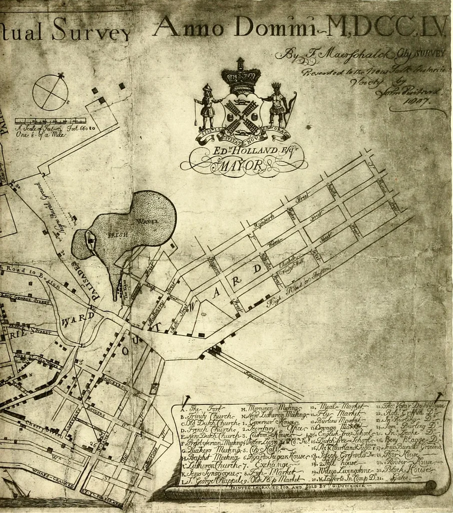 An illustration from The iconography of Manhattan Island, 1498-1909 : compiled from original sources and illustrated by photo-intaglio reproductions of important maps, plans, views, and documents in public and private collections, 1915, leaf 376