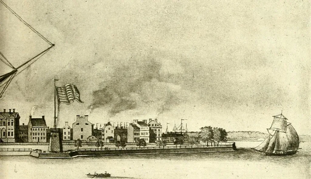 An illustration from The iconography of Manhattan Island, 1498-1909 : compiled from original sources and illustrated by photo-intaglio reproductions of important maps, plans, views, and documents in public and private collections, 1915, leaf 642