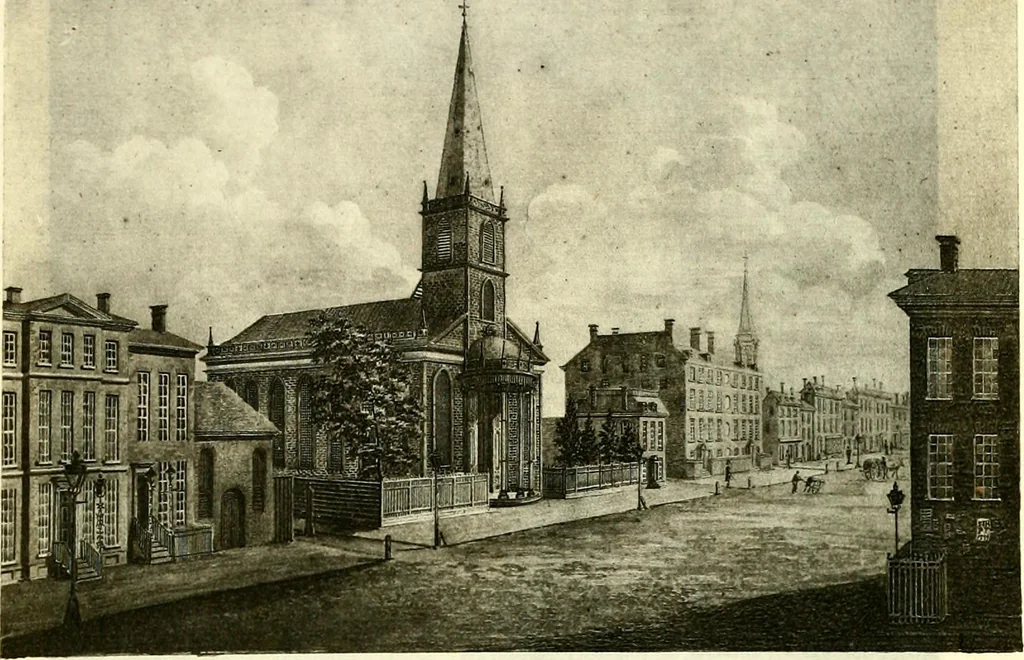 An illustration from The iconography of Manhattan Island, 1498-1909 : compiled from original sources and illustrated by photo-intaglio reproductions of important maps, plans, views, and documents in public and private collections, 1915, leaf 670