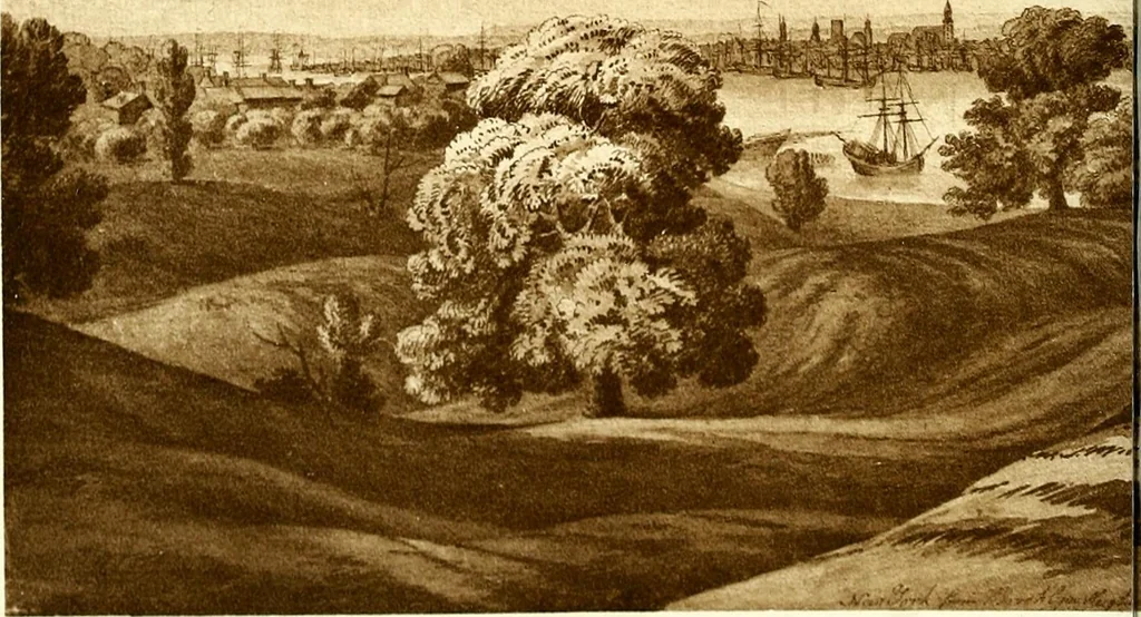 An illustration from The iconography of Manhattan Island, 1498-1909 : compiled from original sources and illustrated by photo-intaglio reproductions of important maps, plans, views, and documents in public and private collections, 1915, leaf 11