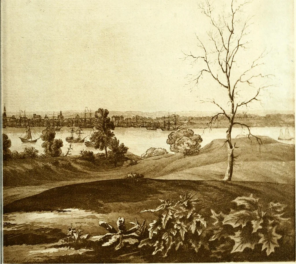 An illustration from The iconography of Manhattan Island, 1498-1909 : compiled from original sources and illustrated by photo-intaglio reproductions of important maps, plans, views, and documents in public and private collections, 1915, leaf 12