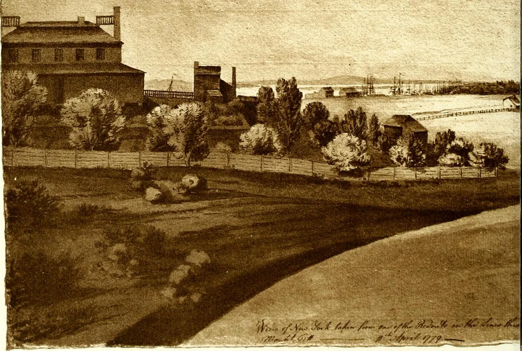 An illustration from The iconography of Manhattan Island, 1498-1909 : compiled from original sources and illustrated by photo-intaglio reproductions of important maps, plans, views, and documents in public and private collections, 1915, leaf 19
