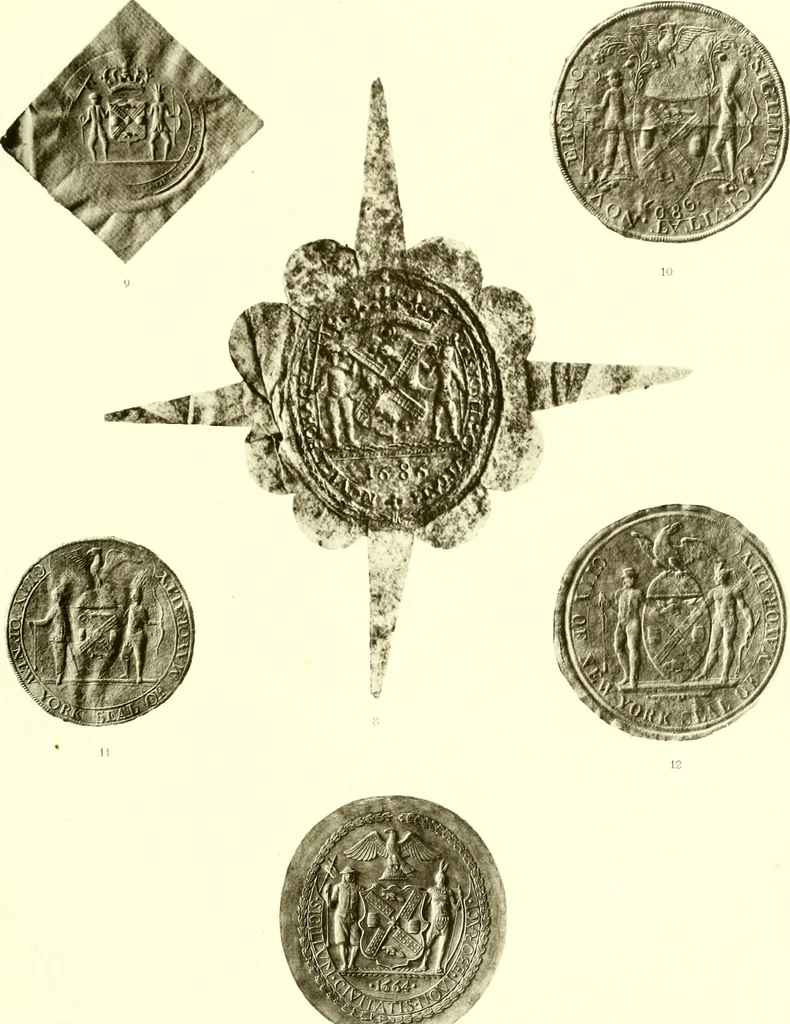 An illustration from The iconography of Manhattan Island, 1498-1909 : compiled from original sources and illustrated by photo-intaglio reproductions of important maps, plans, views, and documents in public and private collections, 1915, leaf 12