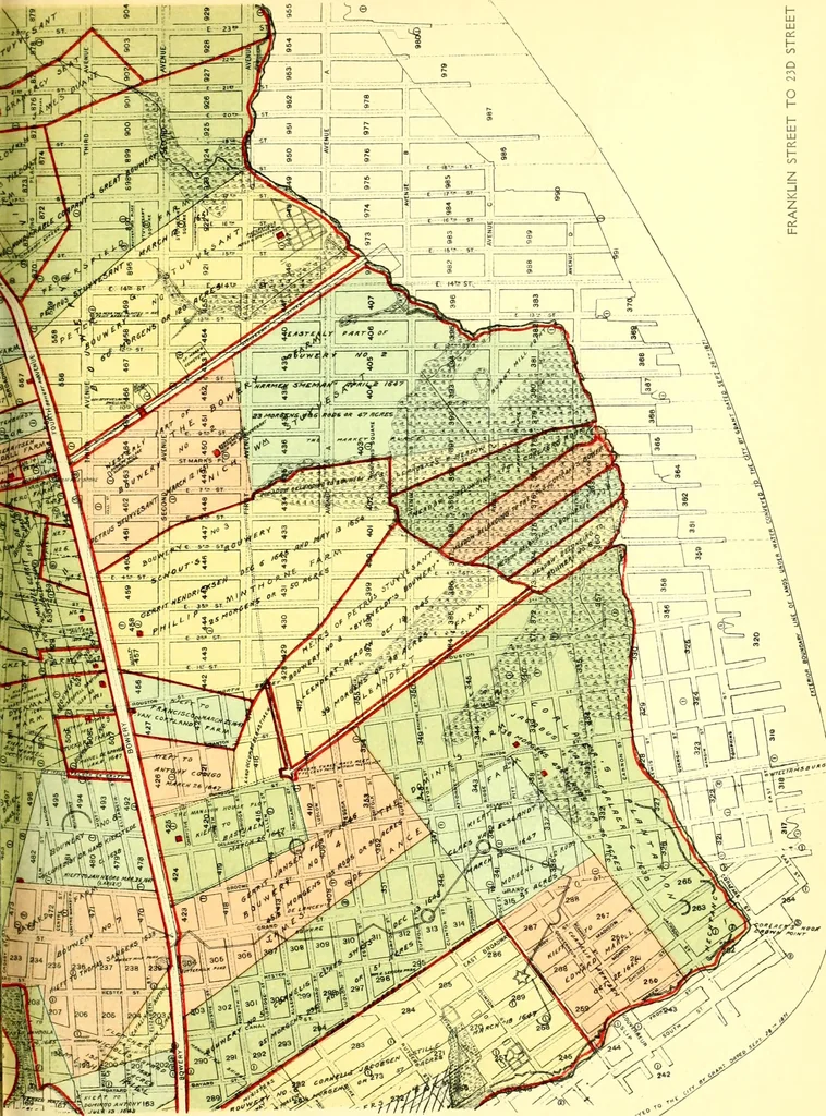 An illustration from The iconography of Manhattan Island, 1498-1909 : compiled from original sources and illustrated by photo-intaglio reproductions of important maps, plans, views, and documents in public and private collections, 1915, leaf 128