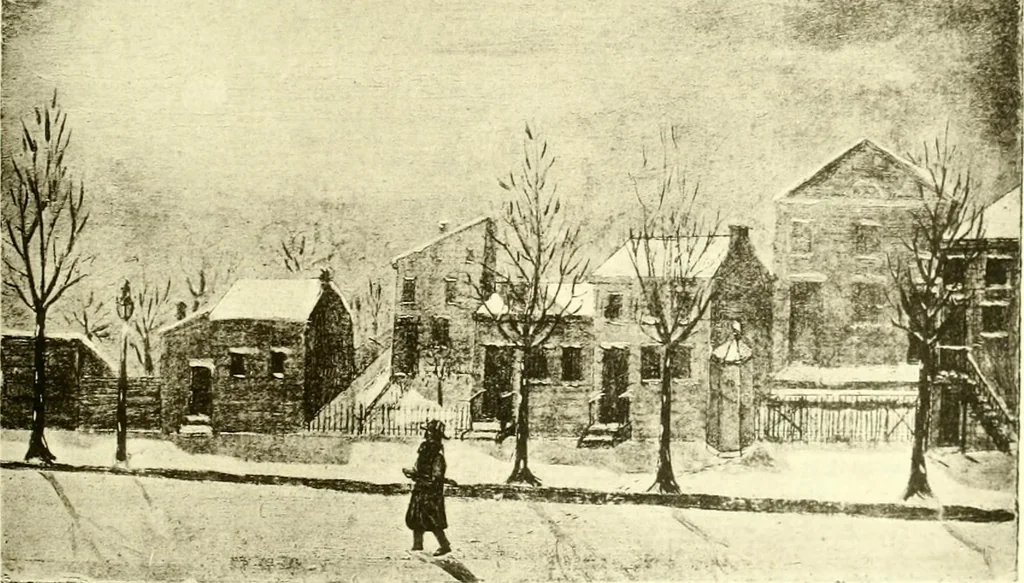 An illustration from The iconography of Manhattan Island, 1498-1909 : compiled from original sources and illustrated by photo-intaglio reproductions of important maps, plans, views, and documents in public and private collections, 1915, leaf 242