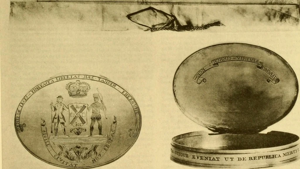 An illustration from The iconography of Manhattan Island, 1498-1909 : compiled from original sources and illustrated by photo-intaglio reproductions of important maps, plans, views, and documents in public and private collections, 1915, leaf 725