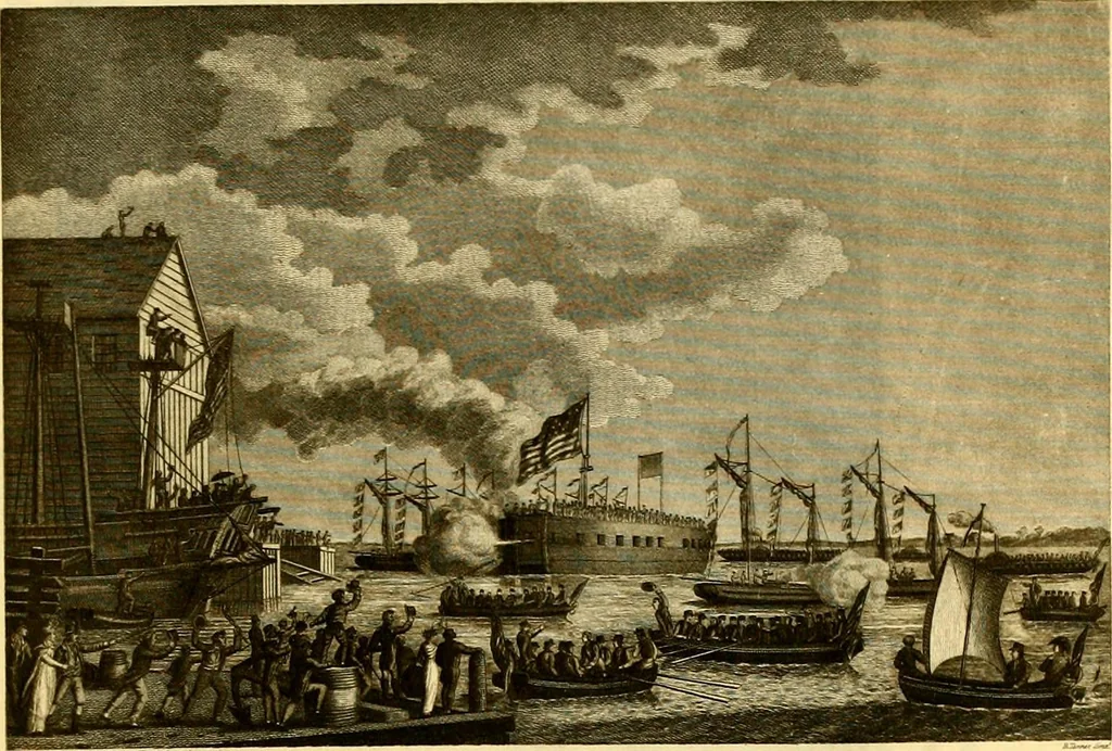 An illustration from The iconography of Manhattan Island, 1498-1909 : compiled from original sources and illustrated by photo-intaglio reproductions of important maps, plans, views, and documents in public and private collections, 1915, leaf 111