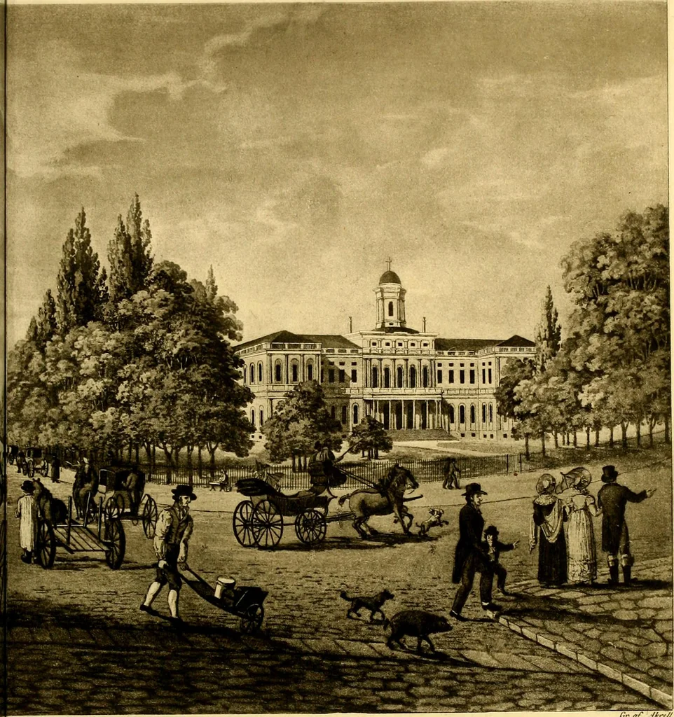An illustration from The iconography of Manhattan Island, 1498-1909 : compiled from original sources and illustrated by photo-intaglio reproductions of important maps, plans, views, and documents in public and private collections, 1915, leaf 117