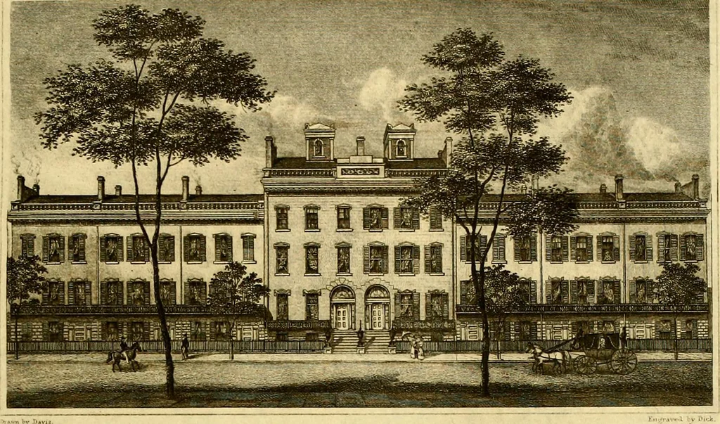 An illustration from The iconography of Manhattan Island, 1498-1909 : compiled from original sources and illustrated by photo-intaglio reproductions of important maps, plans, views, and documents in public and private collections, 1915, leaf 157